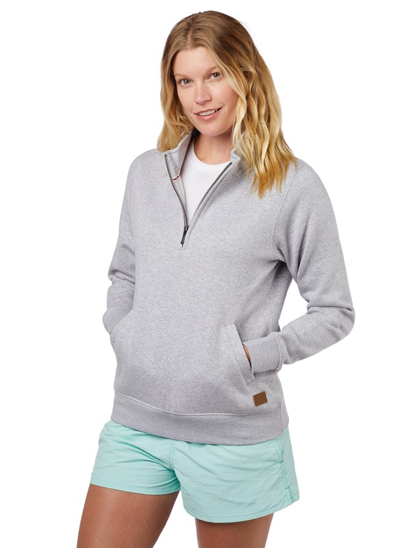 Ladies Rockridge Quarter-Zip Cotton Fleece Pullover