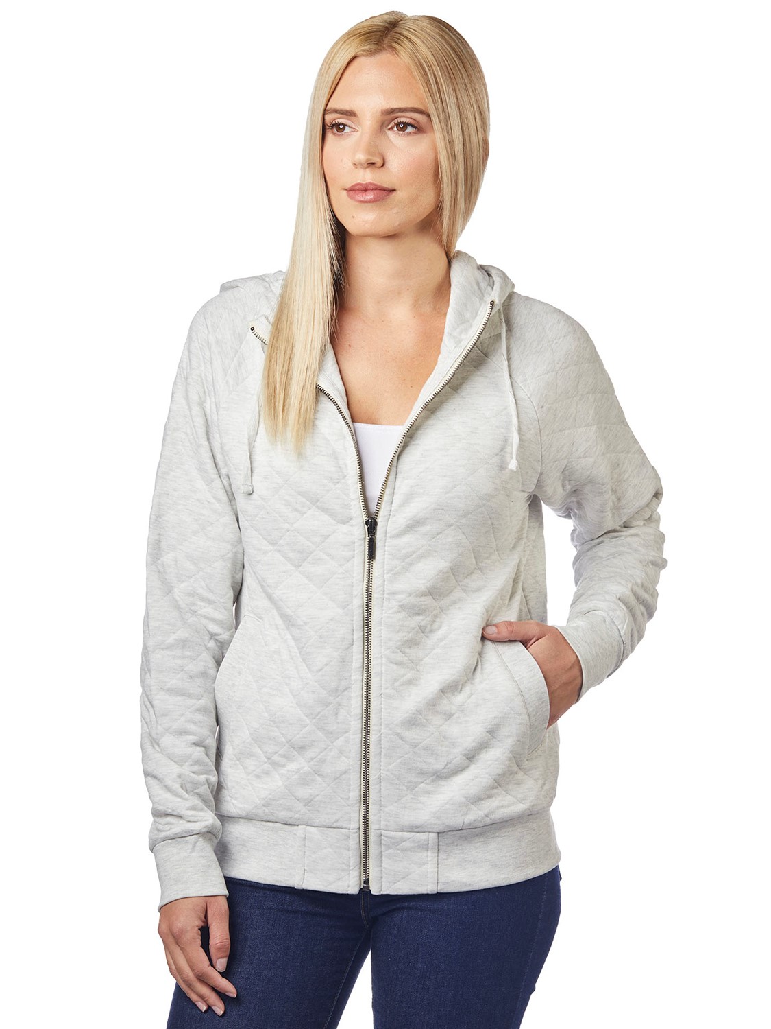 Ladies Kingsley Quilted Cotton Fleece Hoodie