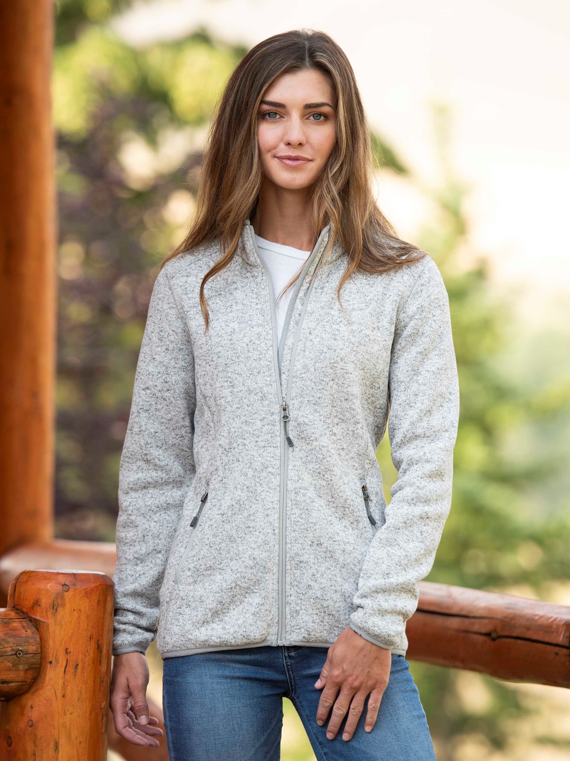 Ladies Ashton Sweater-Knit Fleece Jacket Ladies Ashton Sweater-Knit Fleece Jacket